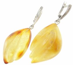 Сережки бурштинові в фігурному кріпленні